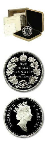 カナダ 1911年プルーフ銀貨1ドル（200