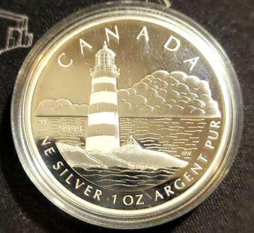 2004年カナダ 20ドル銀貨 サンブロ島灯台プルーフコイン #9287/25000