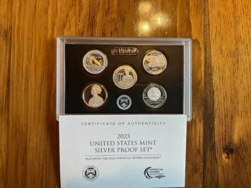 2023 S シルバー レディース クォータープルーフセット(10 個の COA 付き、箱なし)