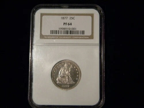 1877年 自由の女神像 シルバークォーター PF64 NGC(3)