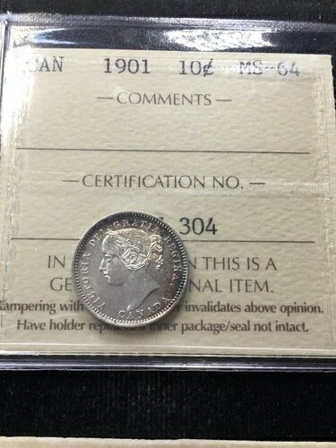 WORLD RESOURCE【KING店】の1901年 ICCS グレードカナダ、10セント、**MS-64**｜アングル3