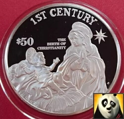 1997年 クック諸島 50ドル キリスト教誕生記念 銀貨 プルーフコイン