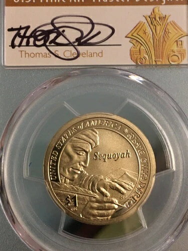 2017-S 強化版 Unc Dollar SP70 ANA デンバー FDOI -T. クリーブランド 直筆サイン入り