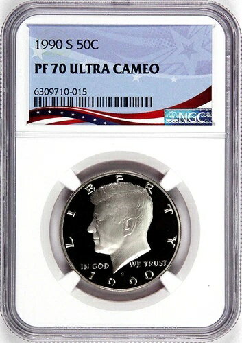 1990-S プルーフ ケネディ ハーフ、NGC による PF70UC グレード ~ 新しい愛国的 OSR ラベル!