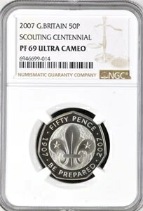 2007年 50ペンス スカウティング プルーフ NGC PF69 50ペンス硬貨 イギリス