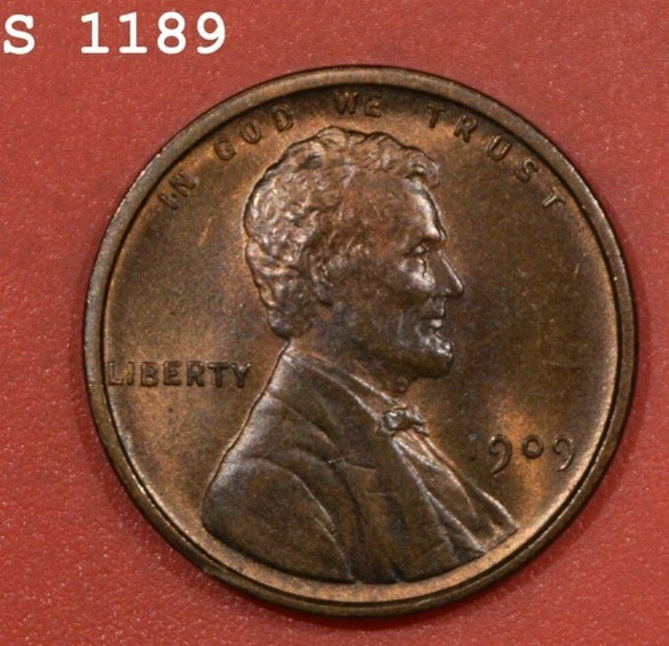1909 VDB リンカーン ウィート セント "VCH BU RB" *1点目以降は送料無料*