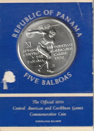 パナマ 1970 5 バルボア 円盤投げ プルーフ シルバー