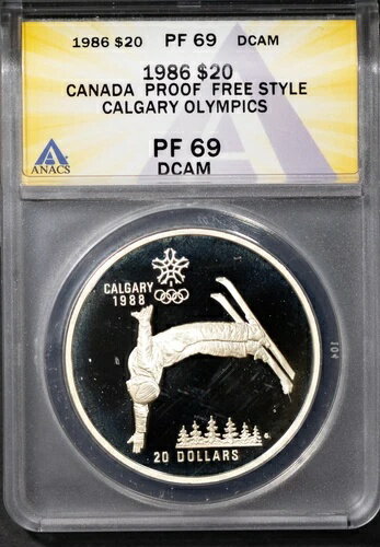 楽天WORLD RESOURCE【KING店】1986年 20ドル 銀メダル カナダオリンピックフリースタイル PF69DCAM ANACS # 7696081 + ボーナス