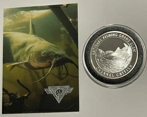 チャネルキャットフィッシュ釣りコレクタープルーフコイン 1トロイオンス .999 ファインシルバーラウンド