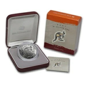 2001年 オーストラリア先住民族アート シルバー ルー 1オンス 1ドル シルバー プルーフコイン - 箱＆保証書付き