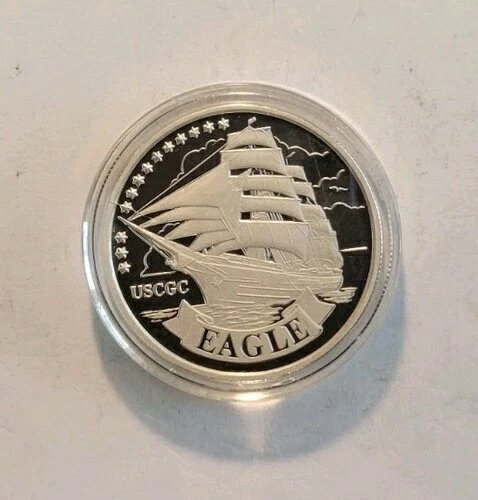 沿岸警備隊 USCGC カッター イーグル 1オンス .999 シルバー プルーフコイン 箱入り COA 付き