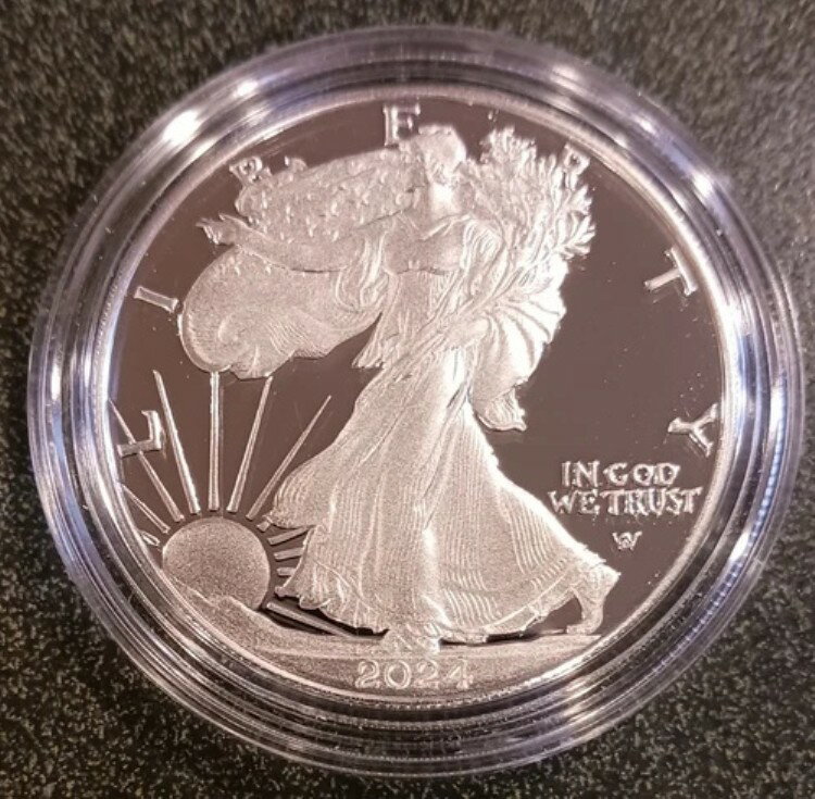 2024W「プルーフ」1オンス - アメリカンシルバーイーグル、箱＆COA付き...ロット番号830