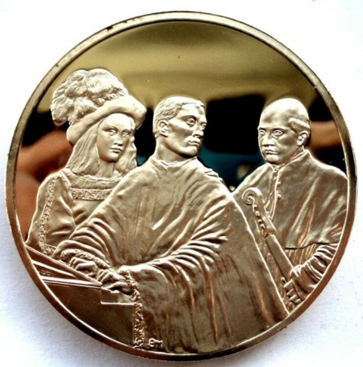 ティツィアーノ / ジョルジョーネ、協奏曲 c1510-1512 BU プルーフメダル 50.75mm 80g 24kt プレート