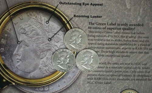 シルバー3枚セット ミックスミント＆デーツ フランクリン ハーフドル 非常に美品 TP-7323