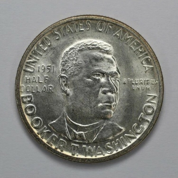 1951年 ブッカー・T・ワシントン シルバーハーフドル UNC