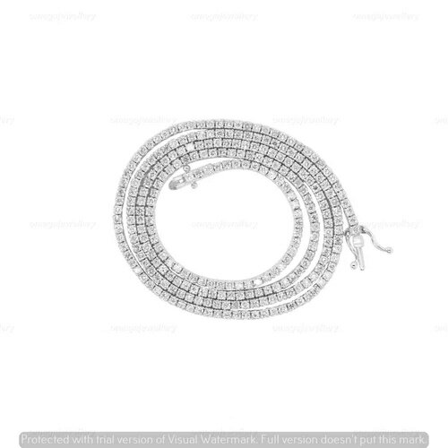 4.50カラットダイヤモンドテニスネックレス、925スターリングシルバー、16インチ、レディース