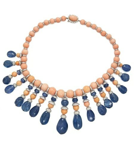 チョーカーネックレス 925スターリングシルバー CZ ホワイト&ブルー カボションジュエリー 女性用