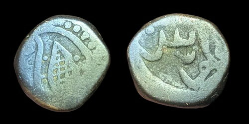 イスラム教アフガニスタン市民銅貨 AE FALUS Barakzai、地元の市民コイン 希少ゼノ#140056