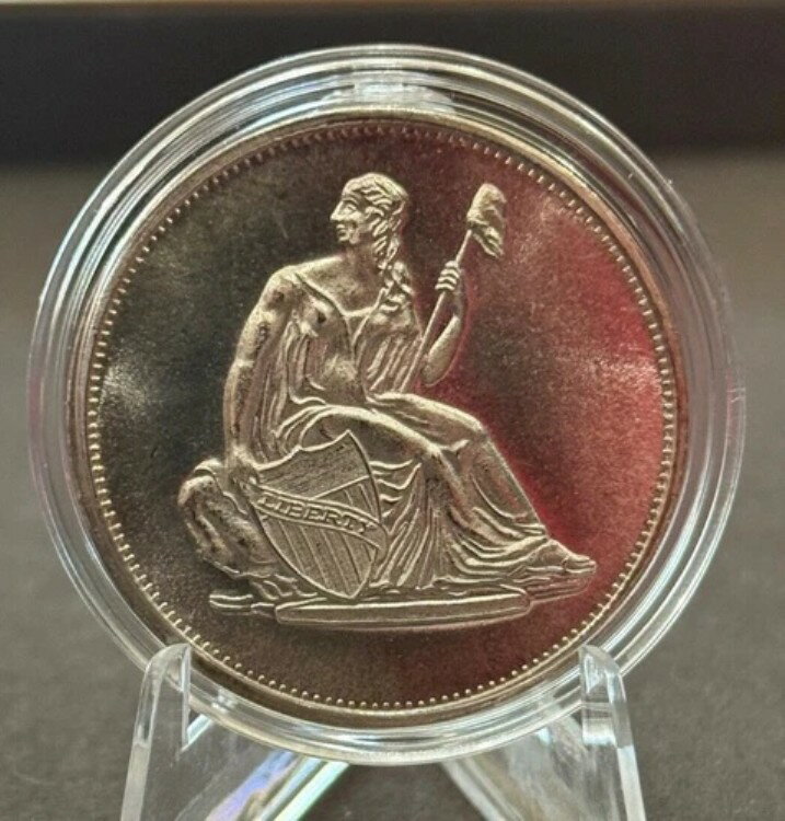 楽天WORLD RESOURCE【KING店】希少〜パ??ティナ 1オンス ヴィンテージ 80年代 シーテッド リバティ スタイル .999 ファインシルバー ラウンド