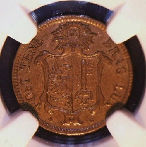 ジュネーブ、スイスの州 - 1847 年銅製サンチーム 1 年タイプ、NGC AU58 BN - 非常に珍しい素晴らしい品です。