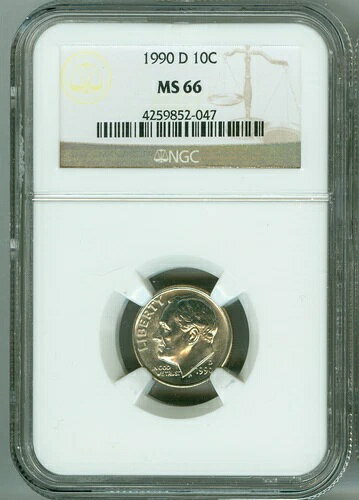 1990 D MS66 NGC ルーズベルト ダイム 10 