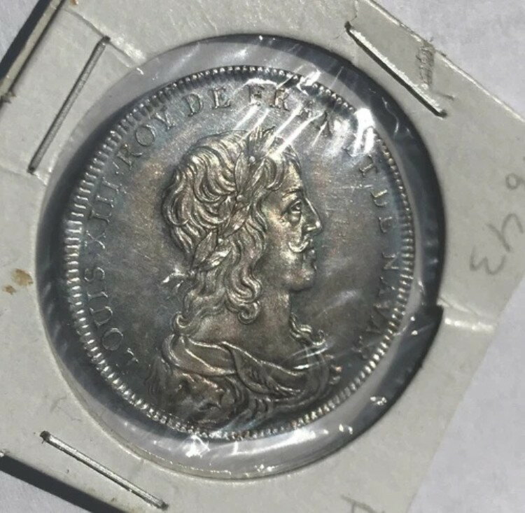 1643年以降の希少なフランス ルイ13世銀メダル - ニース