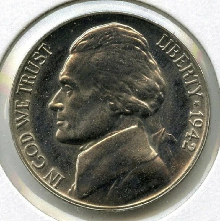 1942年 ジェファーソン プルーフ ニッケル - タイプ1 - フィラデルフィア造幣局 - L901(3)