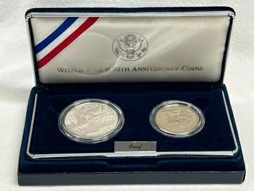 1991-1995年 アメリカ第二次世界大戦記念プルーフコインセット（2枚）