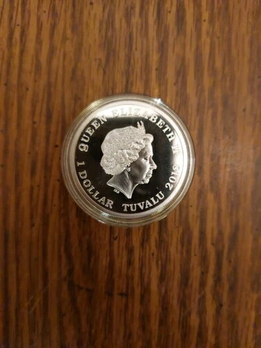 2018年 エリザベス2世記念 1ドル ツバル、USSエンタープライズ CV-6 銀貨