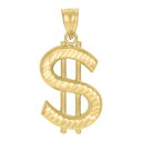 10Kイエローゴールド メンズ ドル記号 通貨 チャーム ペンダント