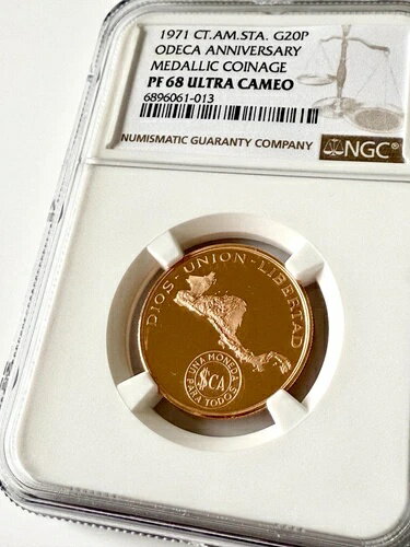 中央アメリカ諸国 - 1971年 - 20ペソ - ODECA創立20周年 - NGC PF68-