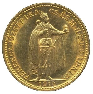 20コロナ オーストリア=ハンガリー帝国金貨 フランツ・ヨーゼフ1世 1914年 D0593-