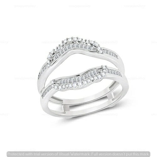 0.70カラット 天然 I2 H ダイヤモンドエンハンサーエンゲージリング ソリッド 14K ホワイトゴールド