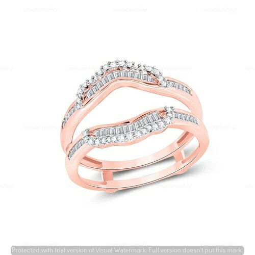 0.70 CT 天然 I2 H ダイヤモンドエンハンサーエンゲージリング 14K ローズゴールド サイズ 7