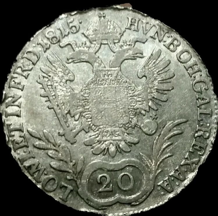 1815 G トランシルバニア 20 クロイツァー。バイア・マーレ・ミント。珍しい日付