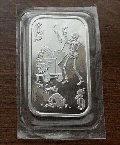 1オンス シルバーバー / CMG Mint のクラブ 6 / Skeleton Murder! COA #27 of 70 レア!