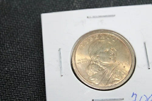 希少 縁書きなし 2000 P サカガウィア 1ドル硬貨 米国リバティ ゴールドカラー