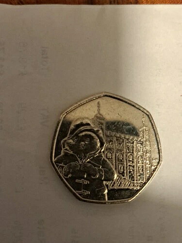 希少な50ペンス硬貨 パディントンベア