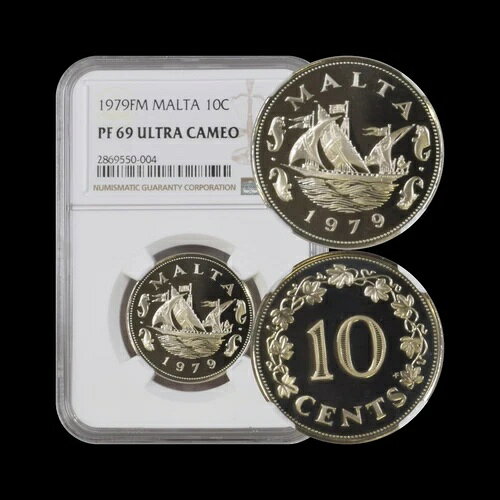 マルタ。1979年、10セント - NGC PF69 - トップポップ??グランドマスターの船、??希少