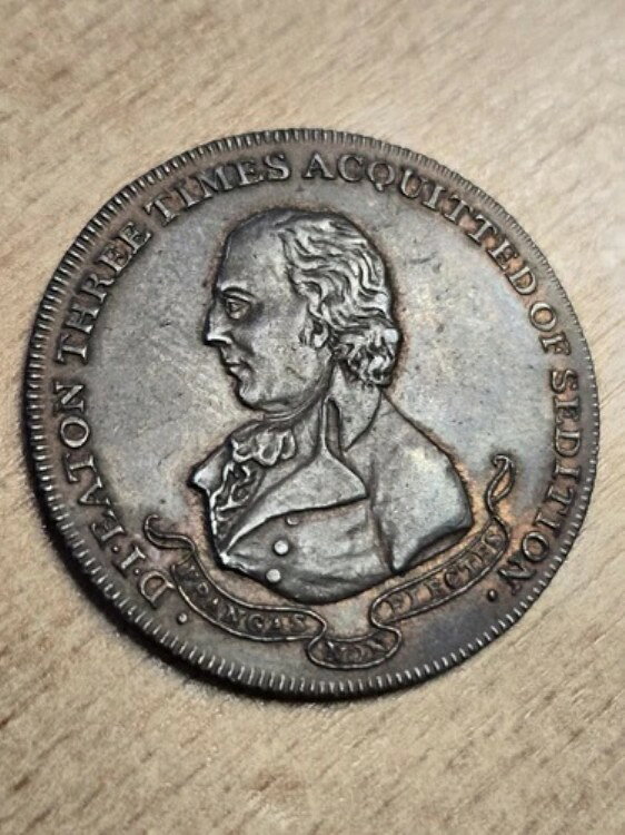 1795年 ダニエル・イートン ハーフペニートークン コンドルプリンター マジェスティピープル レアコイン