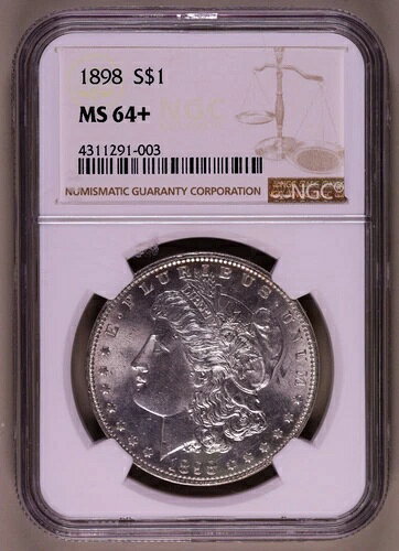 1898-P モルガン・ダラー NGC MS64+ ***希少なオリジナル・プラスグレードコイン***