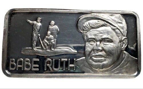 希少 1974年 ベーブ・ルース プルーフ ハミルトン ミント .999 シルバーバー グレイテスト・アメリカンズ 0285(3.0)