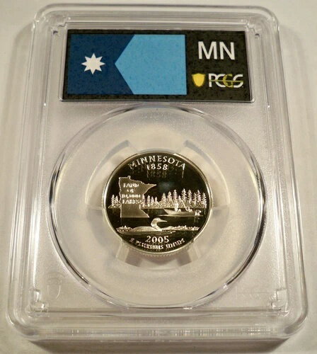 2005-S 25セント シルバー PCGS PR70DCAM ミネソタ クォータープルーフ ディープカメオ PR 70 DC(3)