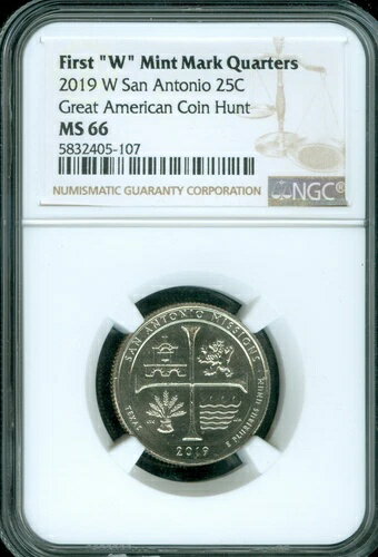 2019 W サンアントニオパーククォーター NGC MS66。