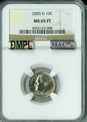 2005 D ルーズベルト ダイム NGC MS65 FT 