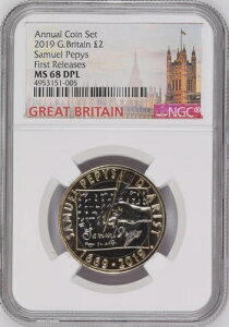 2019年 イギリス 2ポンド サミュエル・ピープス 未使用 NGC MS68 DPL