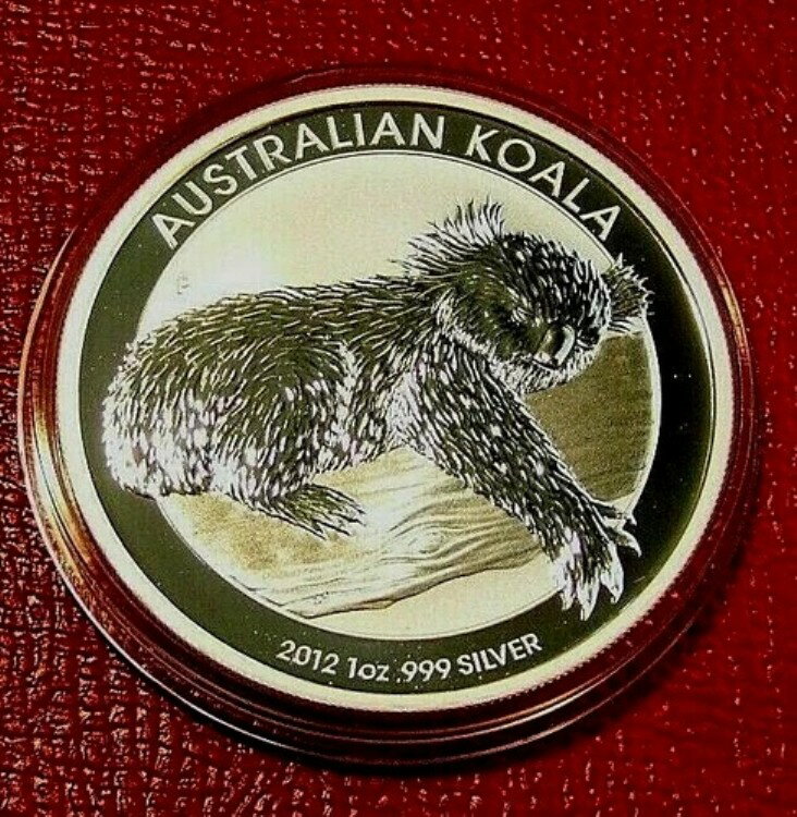 2012-P オーストラリア コアラ 1ドルコイン 1トロイオンス 999 純銀 カプセル入り