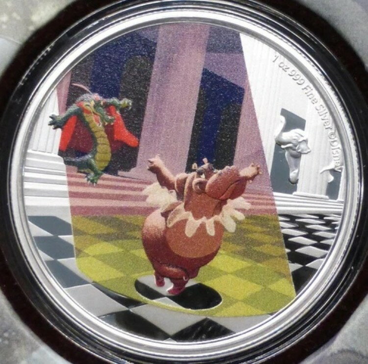 楽天WORLD RESOURCE【KING店】2020 ファンタジア 80 周年記念 1 オンス .999 ファイン シルバー $2 ニウエ、OGP ブックスタイル COA