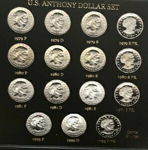 スーザン・B・アンソニー 15枚 未流通 B/U コインセット 79、80、81、1999 プルーフ＆ビジネス