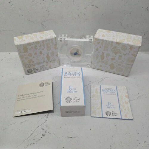 ビアトリクス・ポター作「ピーターラビットのお話」シルバープルーフ 英国ロイヤルミント 50ペンス硬貨 2017年 ボックス入り